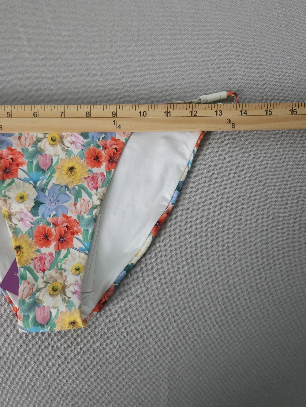 Onia Martina High Cut Adjustable Loop Bikini Bottom Medium Liberty June Bloom - Picture 12 of 12